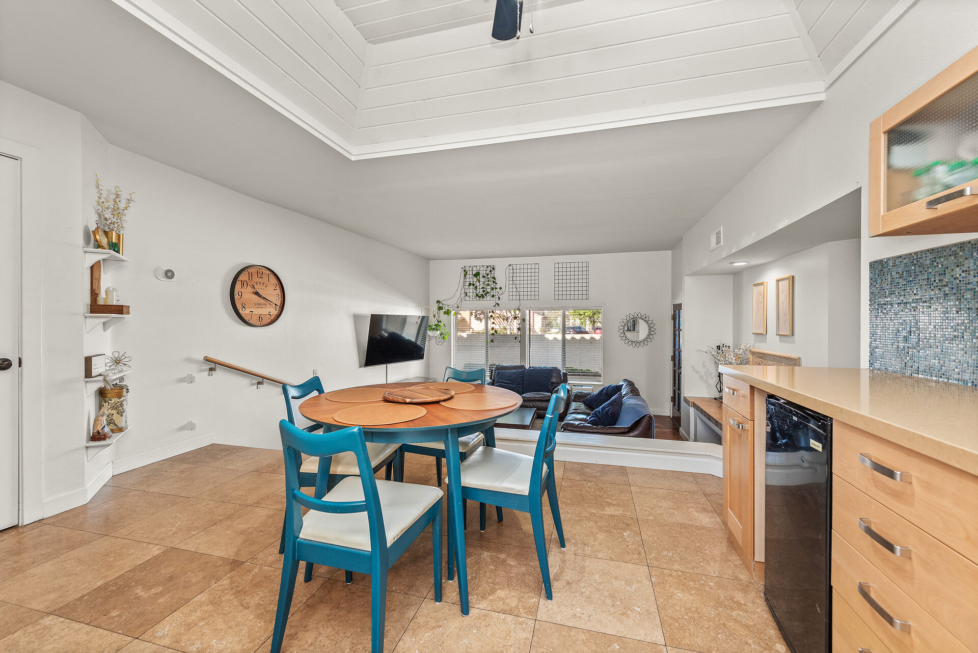 Dining open to the family room