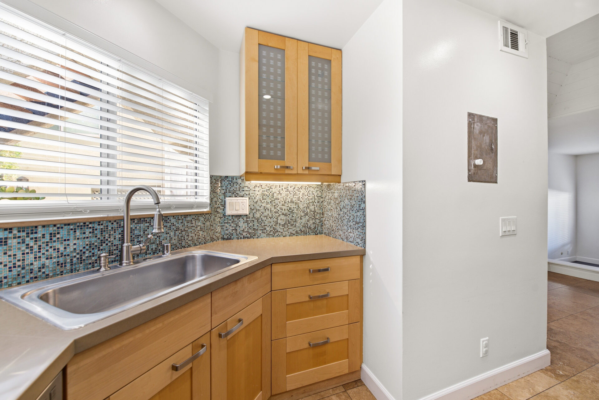 Kitchen sink with natural light